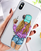 Beautiful Girl Pattern Case For iPhone 11 Pro Max, 11 Pro, 11, Xs Max, XS/X, Xr, 8/7 Plus, 8/7, 6s Plus, or 6/6s
