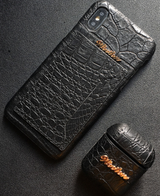 Crocodile Leather Phone and AirPods 1/2 case For iPhone 11 Pro Max, 11 Pro, 11, Xs Max, XS/X, Xr, 8/7 Plus, 8/7, 6s Plus, or 6/6s