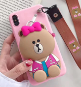 3D Cartoon Zipper Wallet Silicone Cover for iPhone 11 Pro Max, 11 Pro, 11, Xs Max, Xs/X, XR, 8/7 Plus, 8/7, 6s Plus, 6/6s