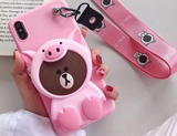 3D Cartoon Zipper Wallet Silicone Cover for iPhone 11 Pro Max, 11 Pro, 11, Xs Max, Xs/X, XR, 8/7 Plus, 8/7, 6s Plus, 6/6s