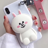 3D Cartoon Zipper Wallet Silicone Cover for iPhone 11 Pro Max, 11 Pro, 11, Xs Max, Xs/X, XR, 8/7 Plus, 8/7, 6s Plus, 6/6s