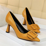 2020 Women Yellow Pumps Snakeskin 7.5cm 2020 Women Yellow Pumps Snakeskin 7.5cm
