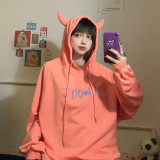 Harajuku Devil Horn Rabbit Print Hoodie Pastel Sweatshirt #JU2654 Harajuku Devil Horn Rabbit Print Hoodie Pastel Sweatshirt #JU2654