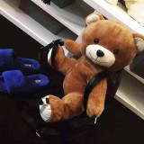 Plush Teddy Bear Leather Backpack Kawaii Bag #JU3065