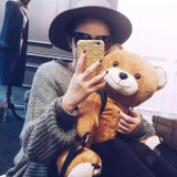 Plush Teddy Bear Leather Backpack Kawaii Bag #JU3065
