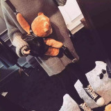 Plush Teddy Bear Leather Backpack Kawaii Bag #JU3065