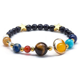 Natural Stone Solar System Bead Bracelet [2 Styles] #JU2251