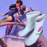 Overwatch D.Va White Cosplay Boots #JU2307