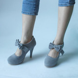 Kawaii Harajuku Style High Heels Bow Shoes [6 Colors] #JU1971