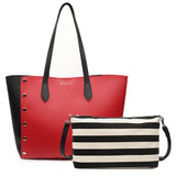 Leather Shopping Tote Bag and Purse Set