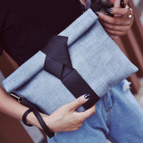 Women PU Leather Bow Clutch Bags