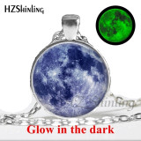 Glow in the Dark Glass Pendant Necklace