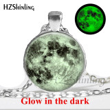 Glow in the Dark Glass Pendant Necklace