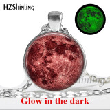 Glow in the Dark Glass Pendant Necklace