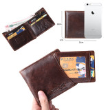 Real Cowhide Leather Men's Compact Wallet