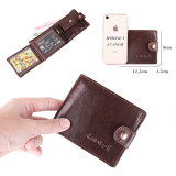 Real Cowhide Leather Men's Compact Wallet
