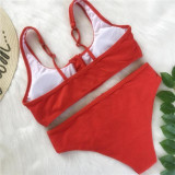 Red Swimsuit Push Up Padded Two Piece Bikini