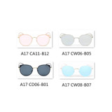 HERSHEY | A17 - Women's Flat Lens Metal Frame Cat Eye Sunglasses