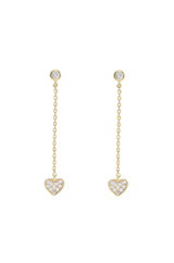 Lots of Love Chain & Heart Drop Stud Earrings