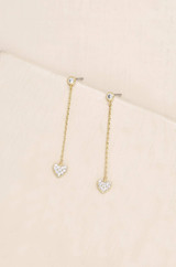 Lots of Love Chain & Heart Drop Stud Earrings