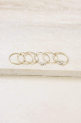 Dainty Gold Stacking Ring Set of 6