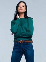 Green Woolen Sweater With Textured Detail