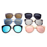 Women's Mirrored Polarized Lens Oversize Cat Eye Sunglasses