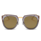 Women's Mirrored Polarized Lens Oversize Cat Eye Sunglasses