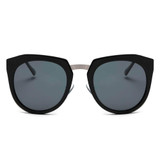 Women's Mirrored Polarized Lens Oversize Cat Eye Sunglasses