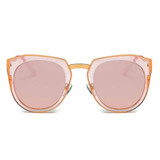 Women's Mirrored Polarized Lens Oversize Cat Eye Sunglasses