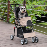 Pet Dog Carrier Stroller Wind and Rain Proof Light Foldable Senior Stroller