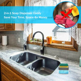 Soap Pump Dispenser with Sponge Holder Cleaning Liquid Dispenser Container Manual Press Soap Organizer Kitchen Cleaner Tool