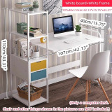 Large Wood Computer Desk Laptop Desk Writing Table Study Desk with Drawers Shelves Office Furniture PC Laptop Workstation Home