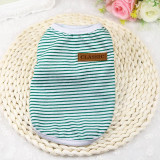 Summer Cat Clothes Cotton Striped Vest Pet Cats T Shirt Clothing For Cat Outfit Shirt Pet Clothes Cute Kitten Puppy Costume 25S2