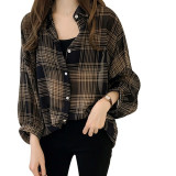 Chic Plaid Pattern, Batwing Sleeve, Chiffon, Blouse!  Sizes: M L XL XXL XXXL 4XL