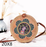 Women's Woven Rattan Straw Shoulder Bag