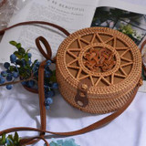 Women's Woven Rattan Straw Shoulder Bag