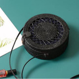 Women's Woven Rattan Straw Shoulder Bag