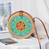 Women's Woven Rattan Straw Shoulder Bag