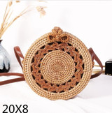 Women's Woven Rattan Straw Shoulder Bag
