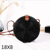 Women's Woven Rattan Straw Shoulder Bag