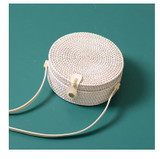 Women's Woven Rattan Straw Shoulder Bag