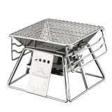 Portable Stainless Steel BBQ Grill Non-stick Surface Folding Camping Barbecue Grill
