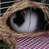 Rabbit shaped Straw house Pet Nest Straw House Rabbit Chinchillas Hamster Handmade Straw Grass Nest Pet Mat