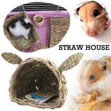 Rabbit shaped Straw house Pet Nest Straw House Rabbit Chinchillas Hamster Handmade Straw Grass Nest Pet Mat