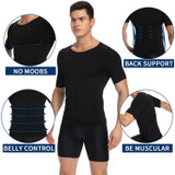 Men Slimming T-shirt  Workout Chest Compression Shirt