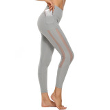 Sport Yoga High Waist Mesh  Leggings with Pockets