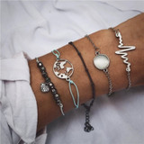 Bohemian Geometric Stone Bracelet Set