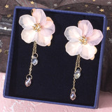 Frosted Flower Dangle Lux Earrings