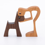 a man a dog whipped wood sculpture wood handmade bbdw01